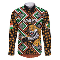 Personalized Niger Family Matching Long Sleeve Bodycon Dress and Hawaiian Shirt Leopard Ankara African Pattern - Wonder Print Shop