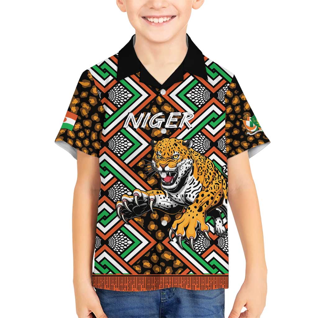 Personalized Niger Family Matching Long Sleeve Bodycon Dress and Hawaiian Shirt Leopard Ankara African Pattern - Wonder Print Shop