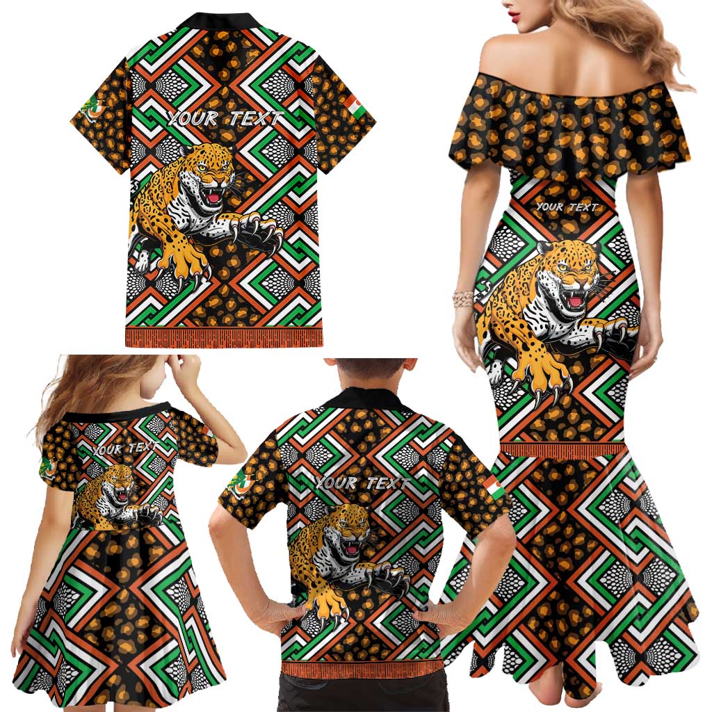 Personalized Niger Family Matching Mermaid Dress and Hawaiian Shirt Leopard Ankara African Pattern - Wonder Print Shop