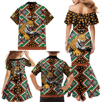Personalized Niger Family Matching Mermaid Dress and Hawaiian Shirt Leopard Ankara African Pattern - Wonder Print Shop
