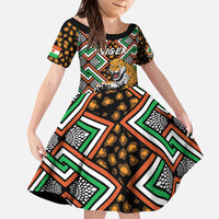 Personalized Niger Family Matching Off The Shoulder Long Sleeve Dress and Hawaiian Shirt Leopard Ankara African Pattern - Wonder Print Shop