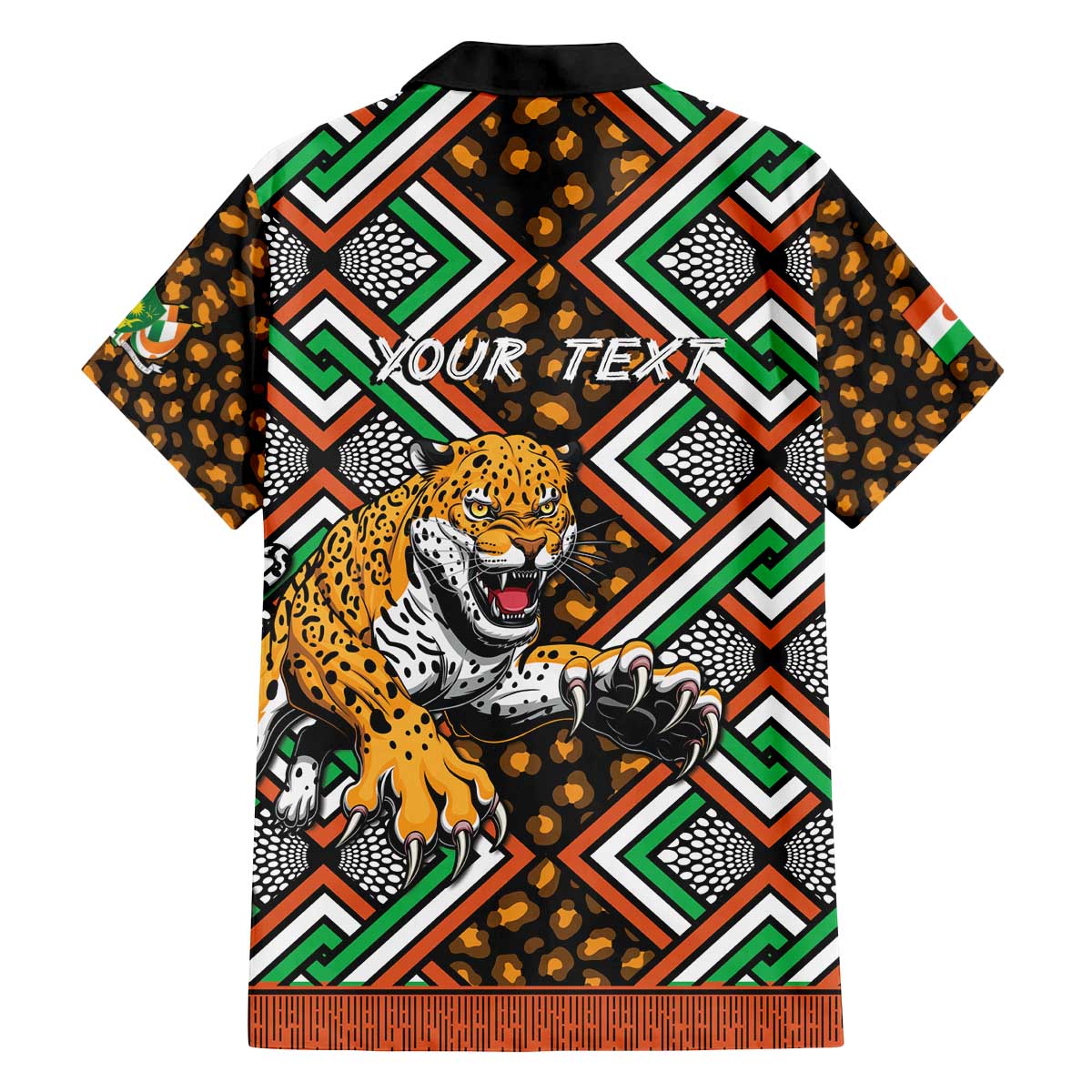 Personalized Niger Family Matching Off The Shoulder Long Sleeve Dress and Hawaiian Shirt Leopard Ankara African Pattern - Wonder Print Shop