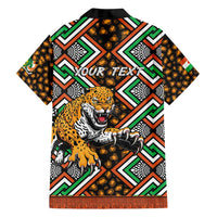 Personalized Niger Family Matching Off Shoulder Short Dress and Hawaiian Shirt Leopard Ankara African Pattern - Wonder Print Shop