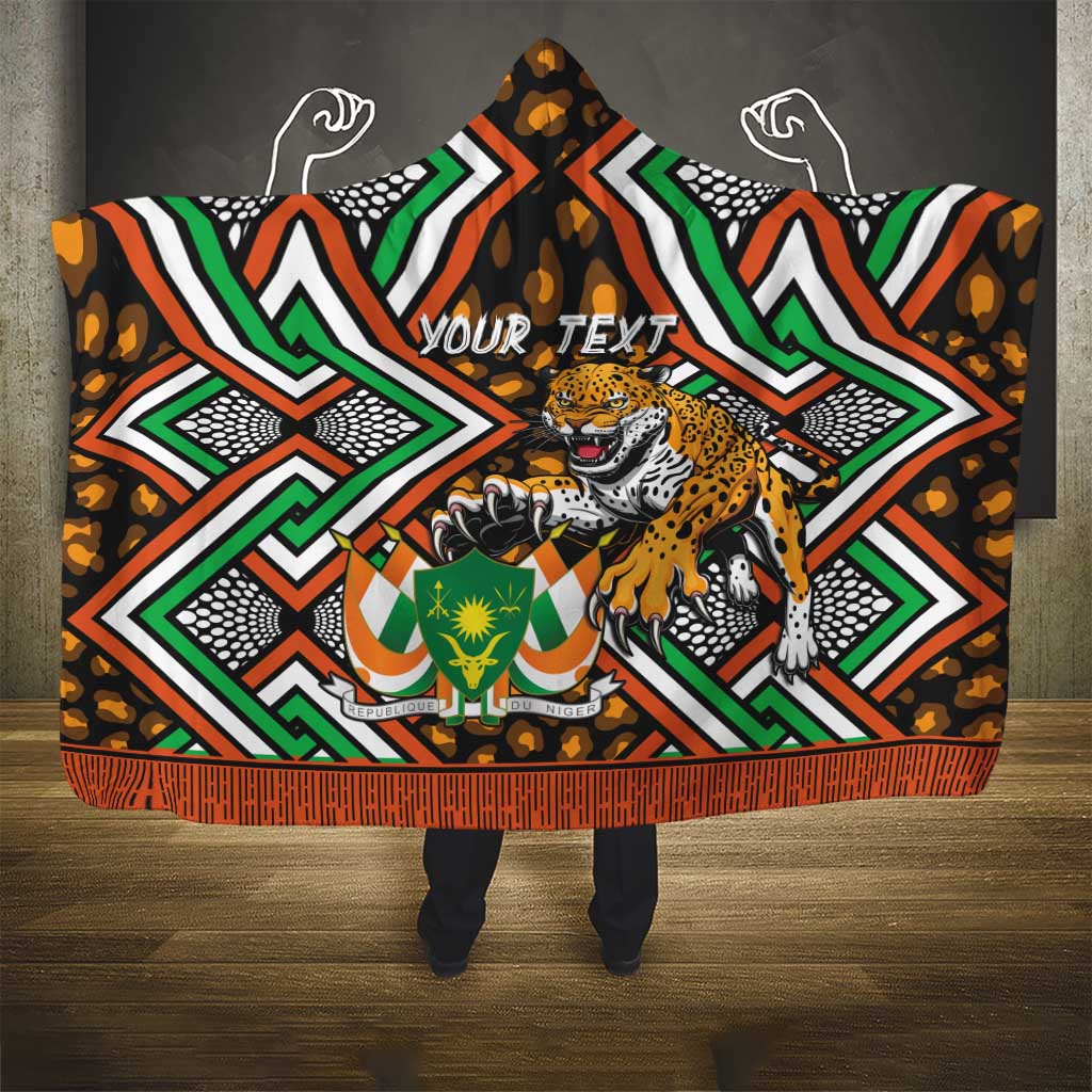 Personalized Niger Hooded Blanket Leopard Ankara African Pattern