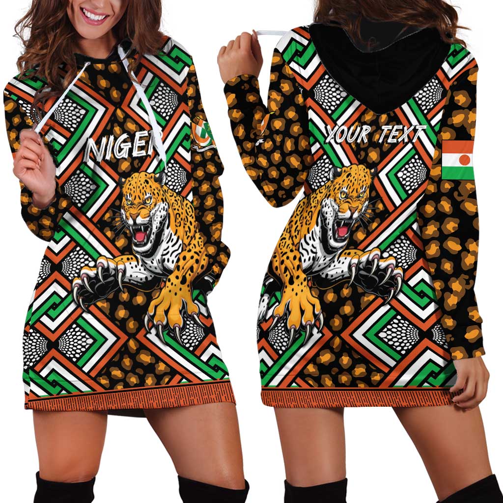 Personalized Niger Hoodie Dress Leopard Ankara African Pattern - Wonder Print Shop