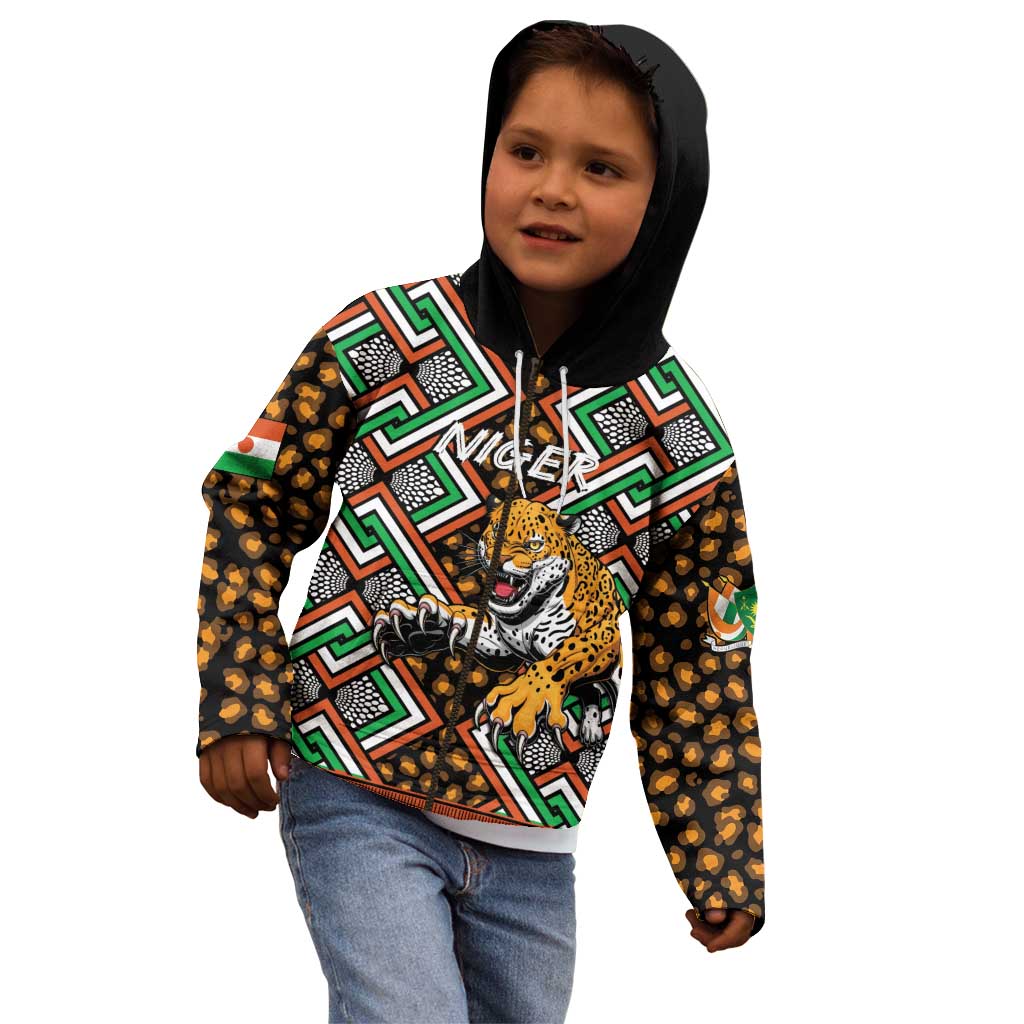 Personalized Niger Kid Hoodie Leopard Ankara African Pattern - Wonder Print Shop