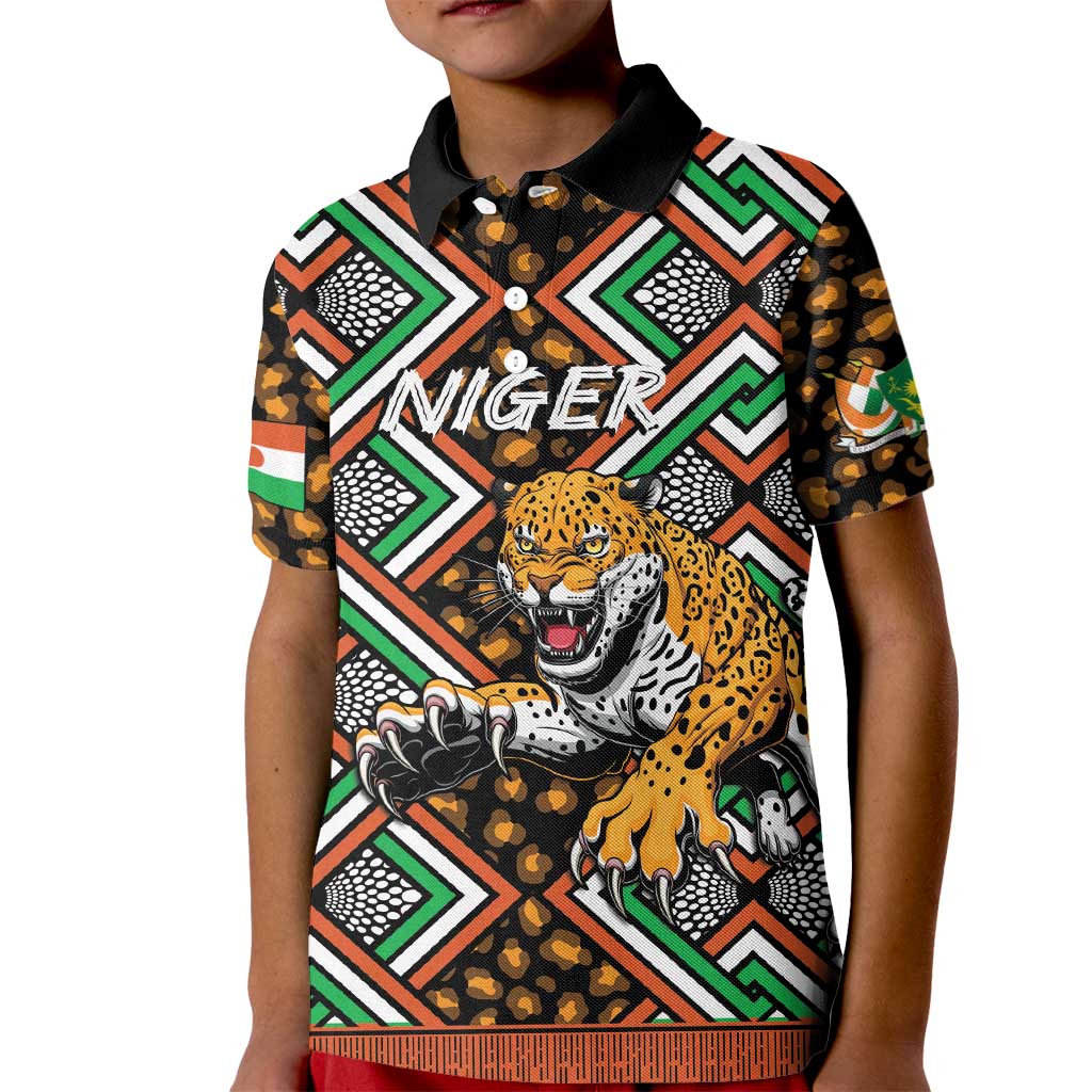 Personalized Niger Kid Polo Shirt Leopard Ankara African Pattern - Wonder Print Shop