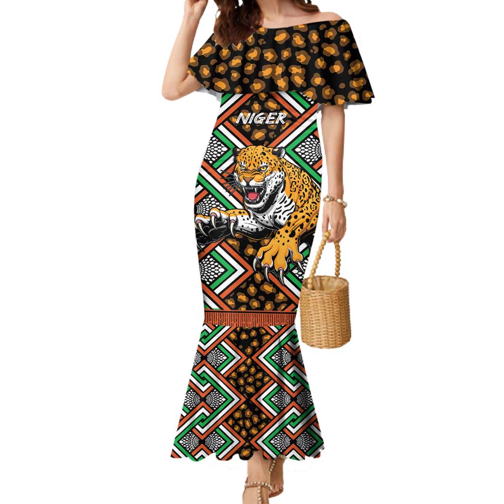 Personalized Niger Mermaid Dress Leopard Ankara African Pattern - Wonder Print Shop