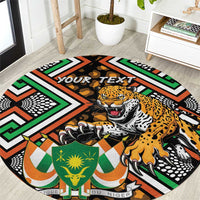 Personalized Niger Round Carpet Leopard Ankara African Pattern