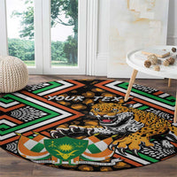 Personalized Niger Round Carpet Leopard Ankara African Pattern