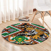 Personalized Niger Round Carpet Leopard Ankara African Pattern