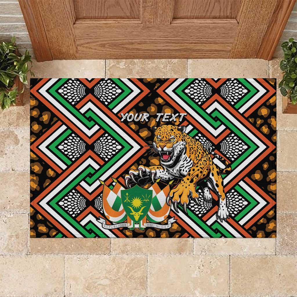 Personalized Niger Rubber Doormat Leopard Ankara African Pattern - Wonder Print Shop