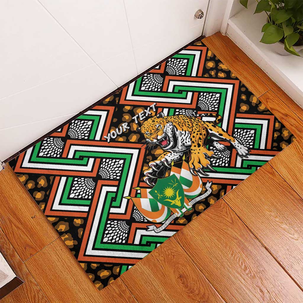 Personalized Niger Rubber Doormat Leopard Ankara African Pattern - Wonder Print Shop