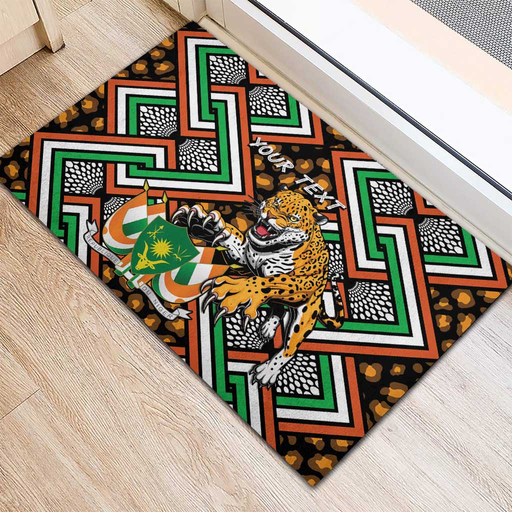 Personalized Niger Rubber Doormat Leopard Ankara African Pattern - Wonder Print Shop