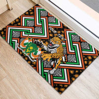 Personalized Niger Rubber Doormat Leopard Ankara African Pattern - Wonder Print Shop