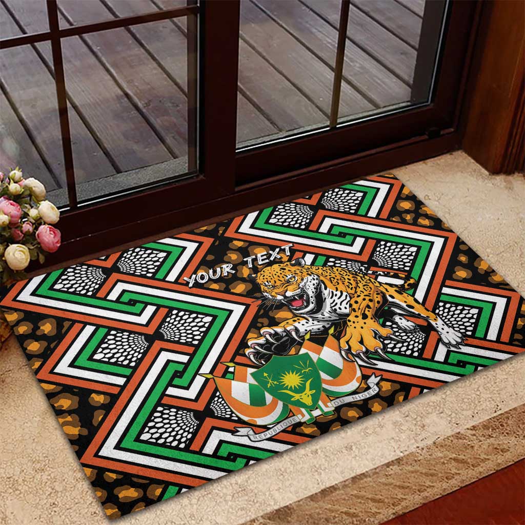 Personalized Niger Rubber Doormat Leopard Ankara African Pattern - Wonder Print Shop