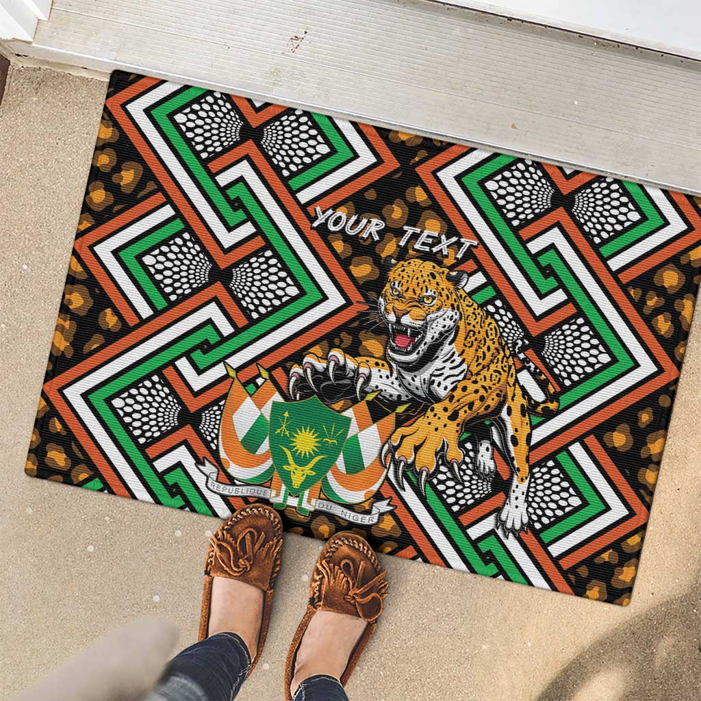 Personalized Niger Rubber Doormat Leopard Ankara African Pattern - Wonder Print Shop