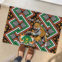 Personalized Niger Rubber Doormat Leopard Ankara African Pattern - Wonder Print Shop