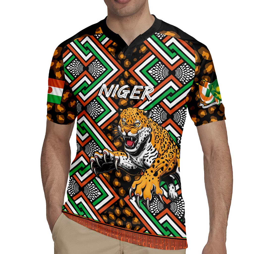 Personalized Niger Rugby Jersey Leopard Ankara African Pattern - Wonder Print Shop