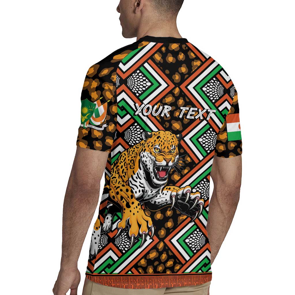 Personalized Niger Rugby Jersey Leopard Ankara African Pattern - Wonder Print Shop