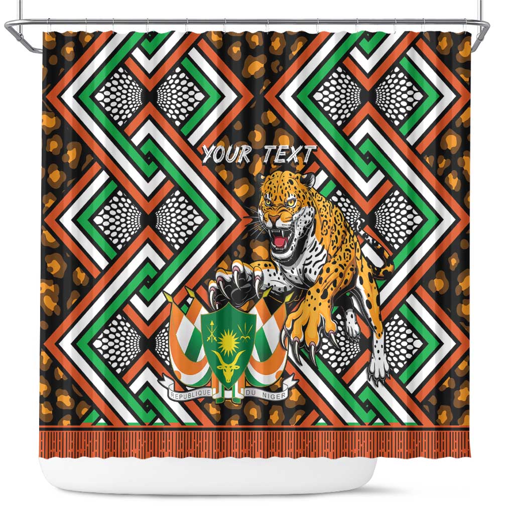 Personalized Niger Shower Curtain Leopard Ankara African Pattern