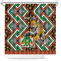 Personalized Niger Shower Curtain Leopard Ankara African Pattern