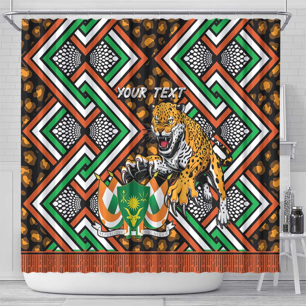 Personalized Niger Shower Curtain Leopard Ankara African Pattern