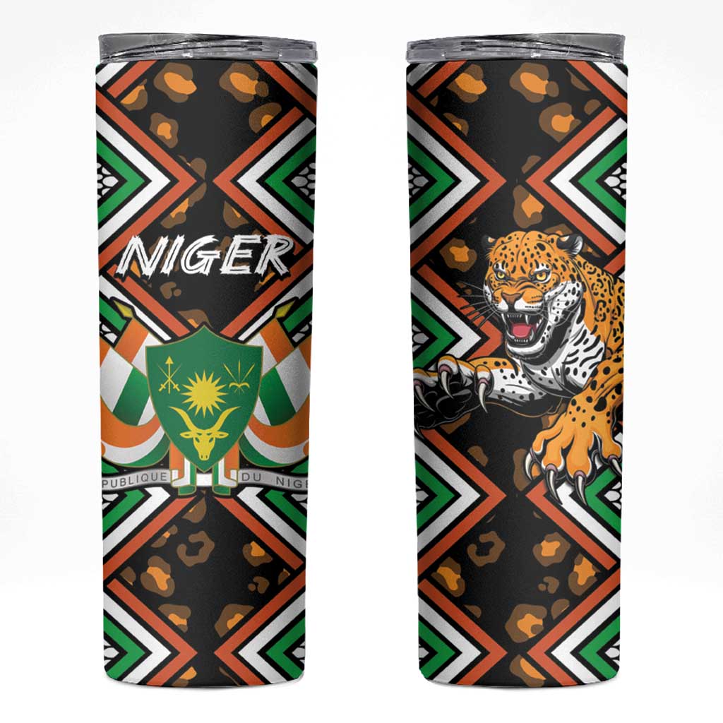 Niger Skinny Tumbler Leopard Ankara African Pattern - Wonder Print Shop