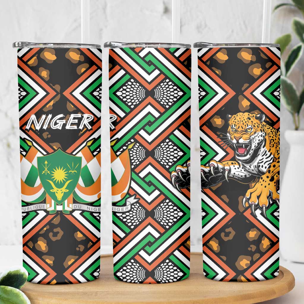 Niger Skinny Tumbler Leopard Ankara African Pattern - Wonder Print Shop
