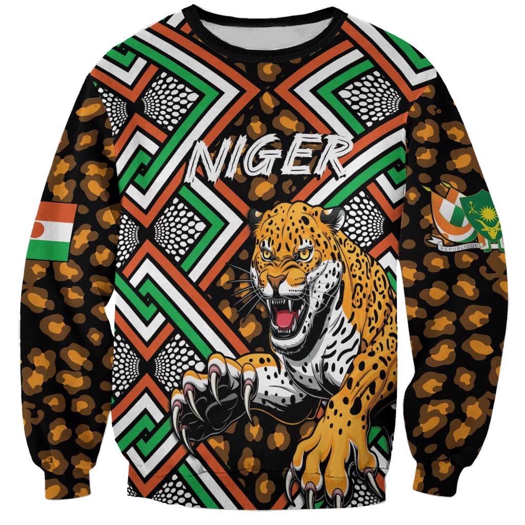 Personalized Niger Sweatshirt Leopard Ankara African Pattern - Wonder Print Shop