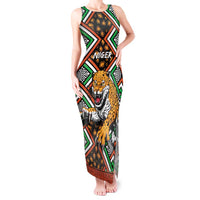Personalized Niger Tank Maxi Dress Leopard Ankara African Pattern - Wonder Print Shop