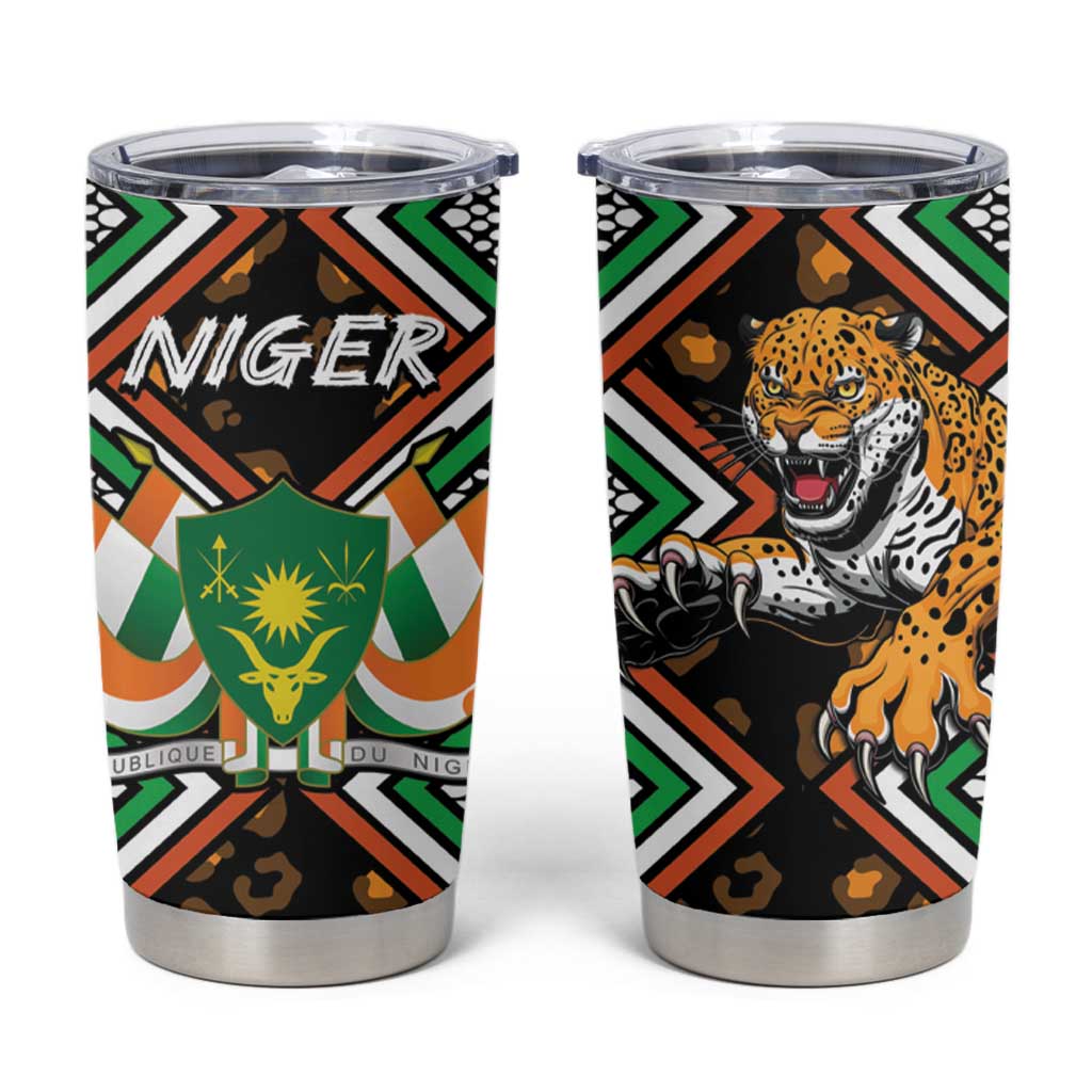 Niger Tumbler Cup Leopard Ankara African Pattern - Wonder Print Shop