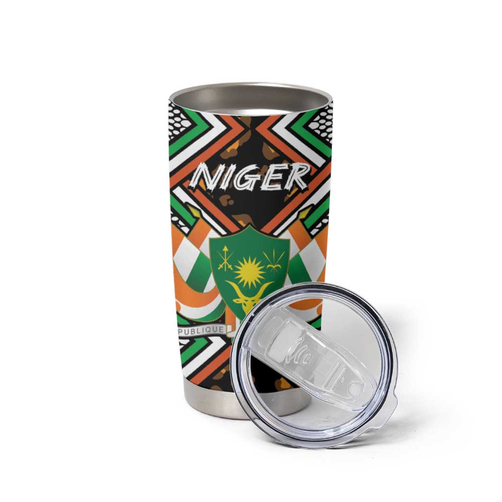 Niger Tumbler Cup Leopard Ankara African Pattern - Wonder Print Shop