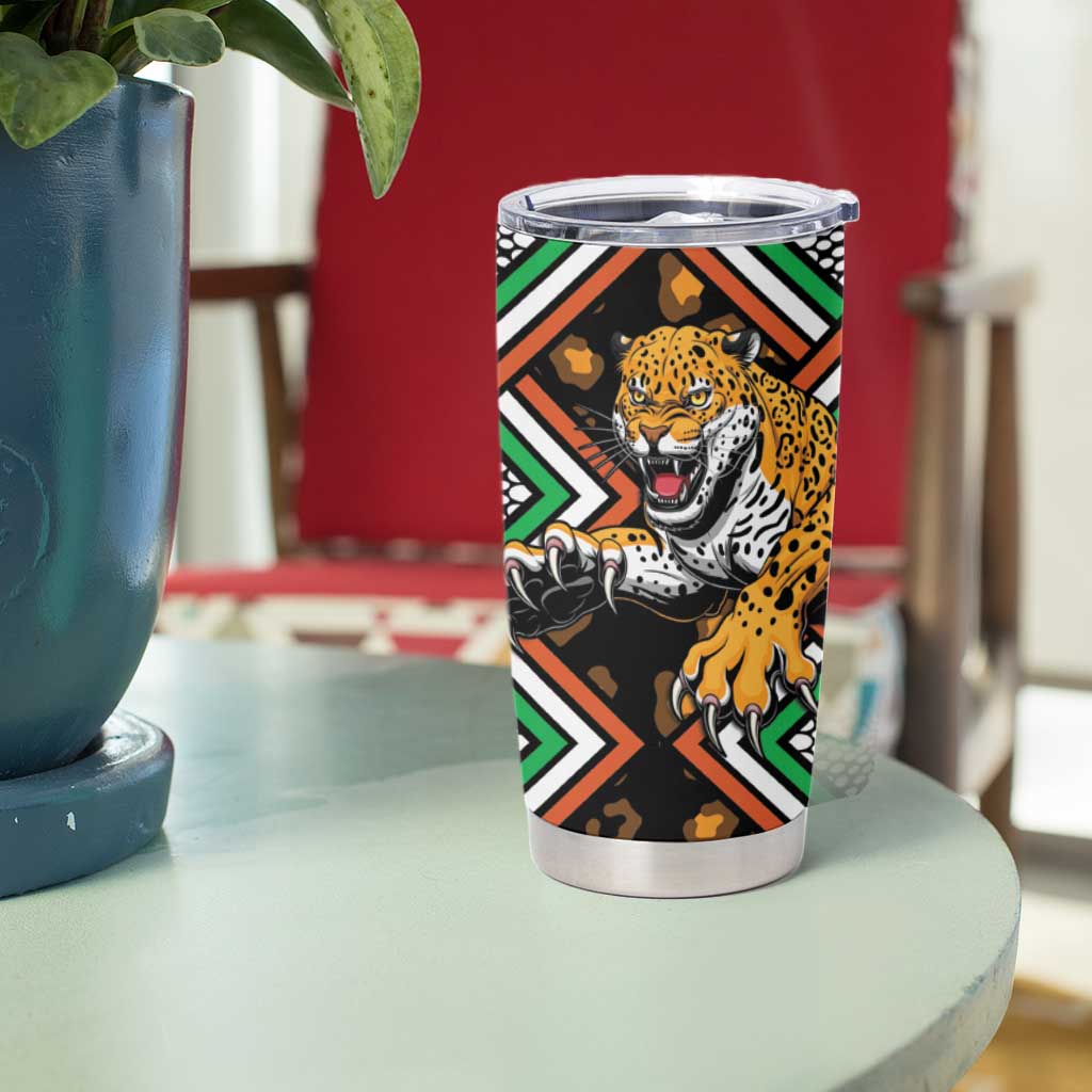 Niger Tumbler Cup Leopard Ankara African Pattern - Wonder Print Shop