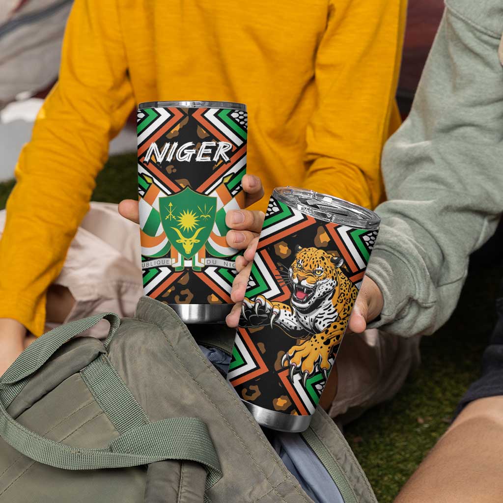 Niger Tumbler Cup Leopard Ankara African Pattern - Wonder Print Shop