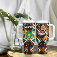 Niger Tumbler With Handle Leopard Ankara African Pattern - Wonder Print Shop