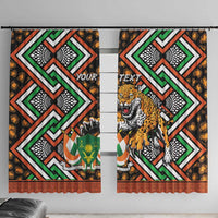 Personalized Niger Window Curtain Leopard Ankara African Pattern - Wonder Print Shop