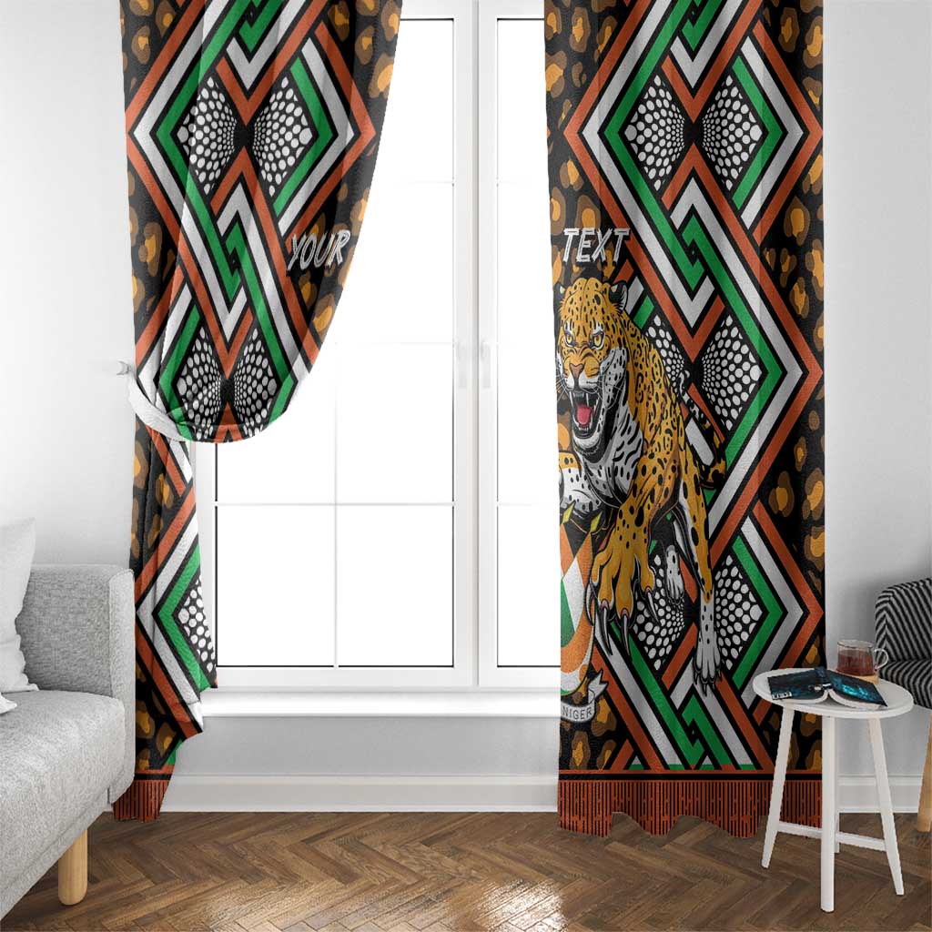 Personalized Niger Window Curtain Leopard Ankara African Pattern - Wonder Print Shop