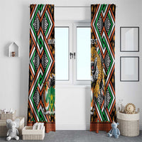 Personalized Niger Window Curtain Leopard Ankara African Pattern - Wonder Print Shop