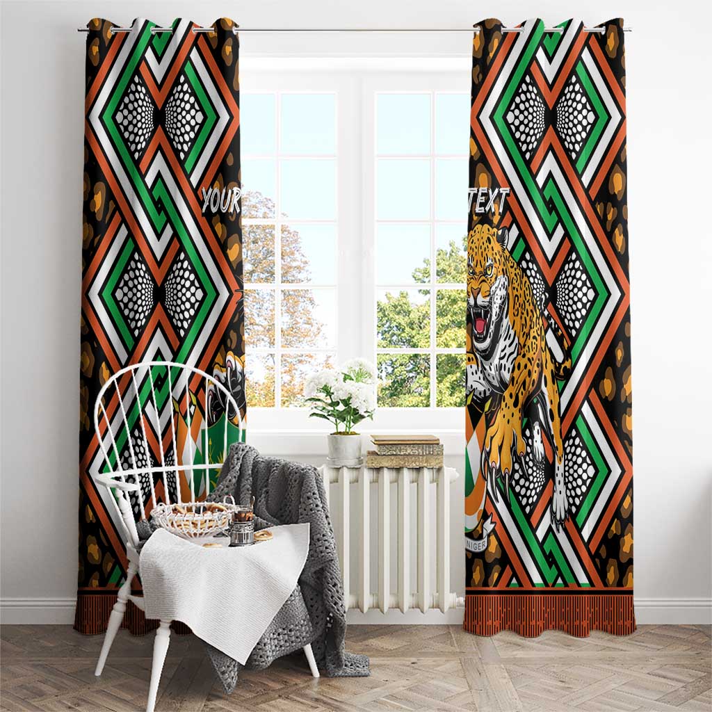 Personalized Niger Window Curtain Leopard Ankara African Pattern - Wonder Print Shop