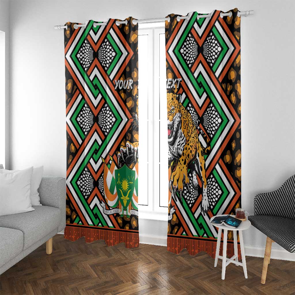 Personalized Niger Window Curtain Leopard Ankara African Pattern - Wonder Print Shop