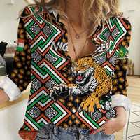 Personalized Niger Women Casual Shirt Leopard Ankara African Pattern - Wonder Print Shop