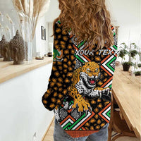 Personalized Niger Women Casual Shirt Leopard Ankara African Pattern - Wonder Print Shop