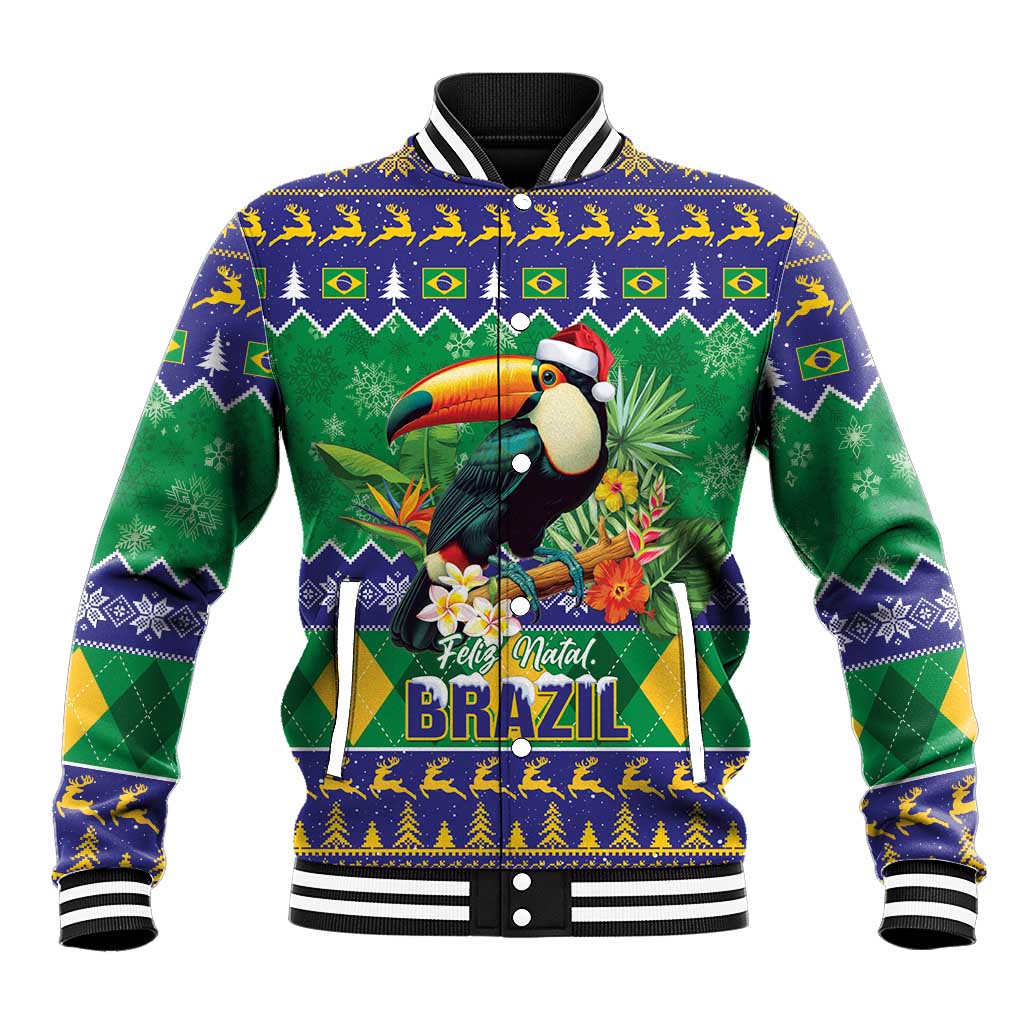 Brazil Christmas Baseball Jacket Toco Toucan Feliz Natal - Wonder Print Shop