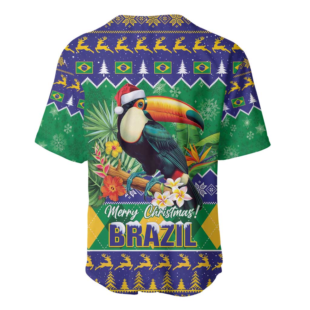 Brazil Christmas Baseball Jersey Toco Toucan Feliz Natal - Wonder Print Shop