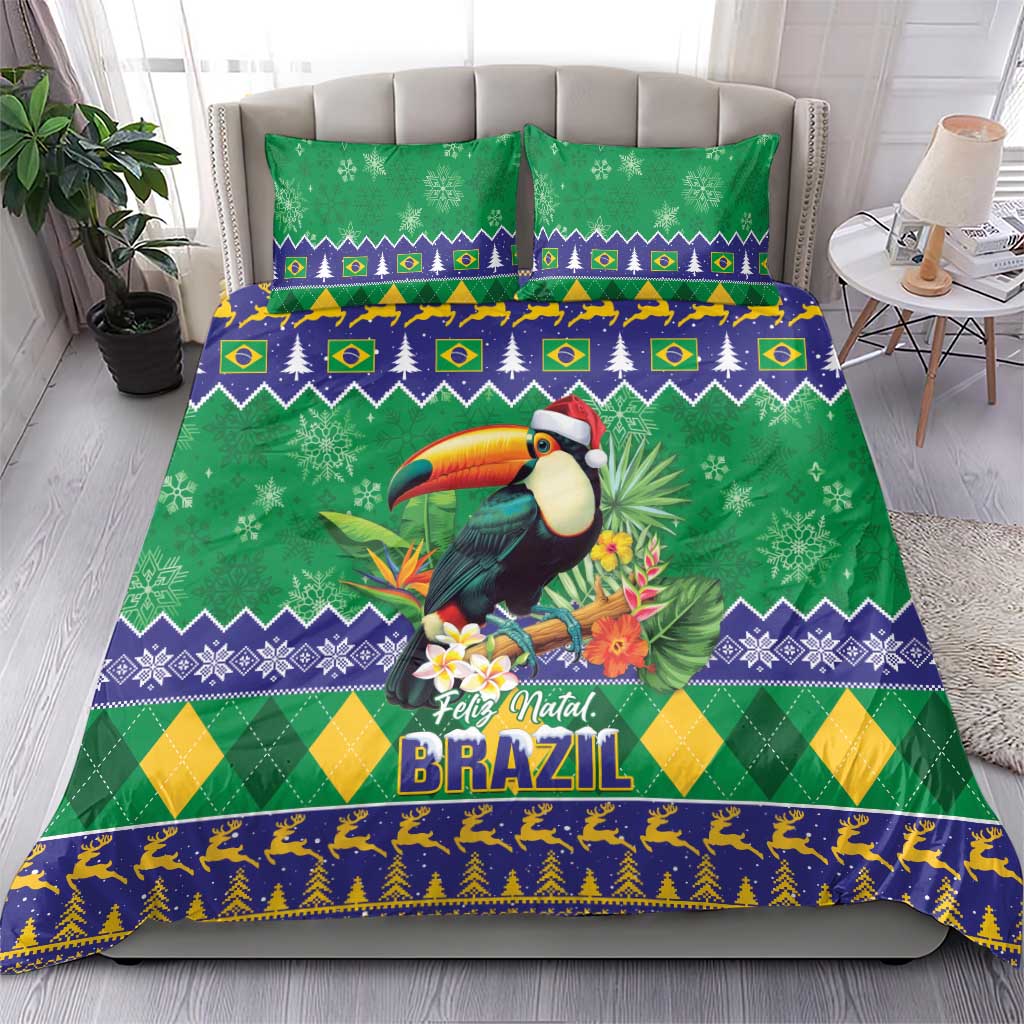 Brazil Christmas Bedding Set Toco Toucan Feliz Natal - Wonder Print Shop