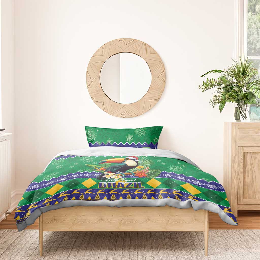 Brazil Christmas Bedding Set Toco Toucan Feliz Natal - Wonder Print Shop