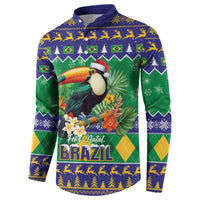 Brazil Christmas Button Sweatshirt Toco Toucan Feliz Natal - Wonder Print Shop