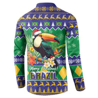 Brazil Christmas Button Sweatshirt Toco Toucan Feliz Natal - Wonder Print Shop