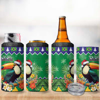 Brazil Christmas 4 in 1 Can Cooler Tumbler Toco Toucan Feliz Natal - Wonder Print Shop